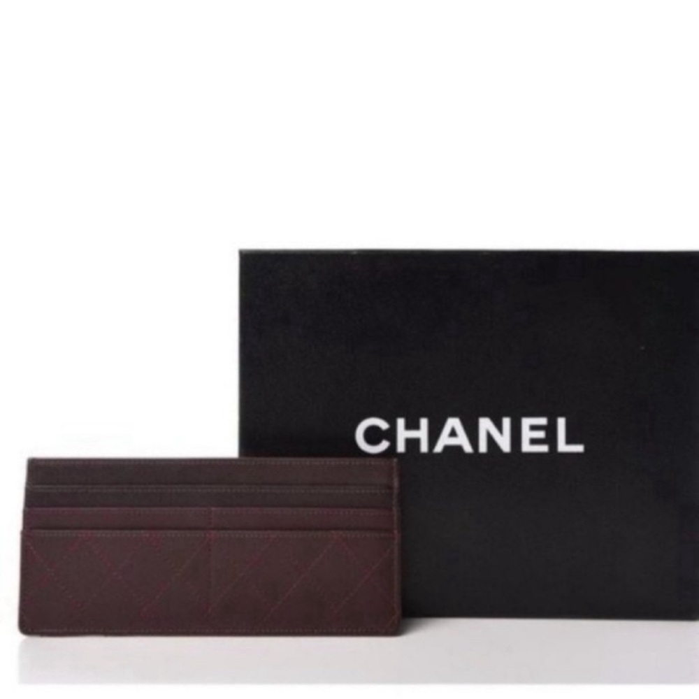 CHANEL | Insert | Calfskin Stitched Removable Insert | Burgundy - Picture 4 of 14